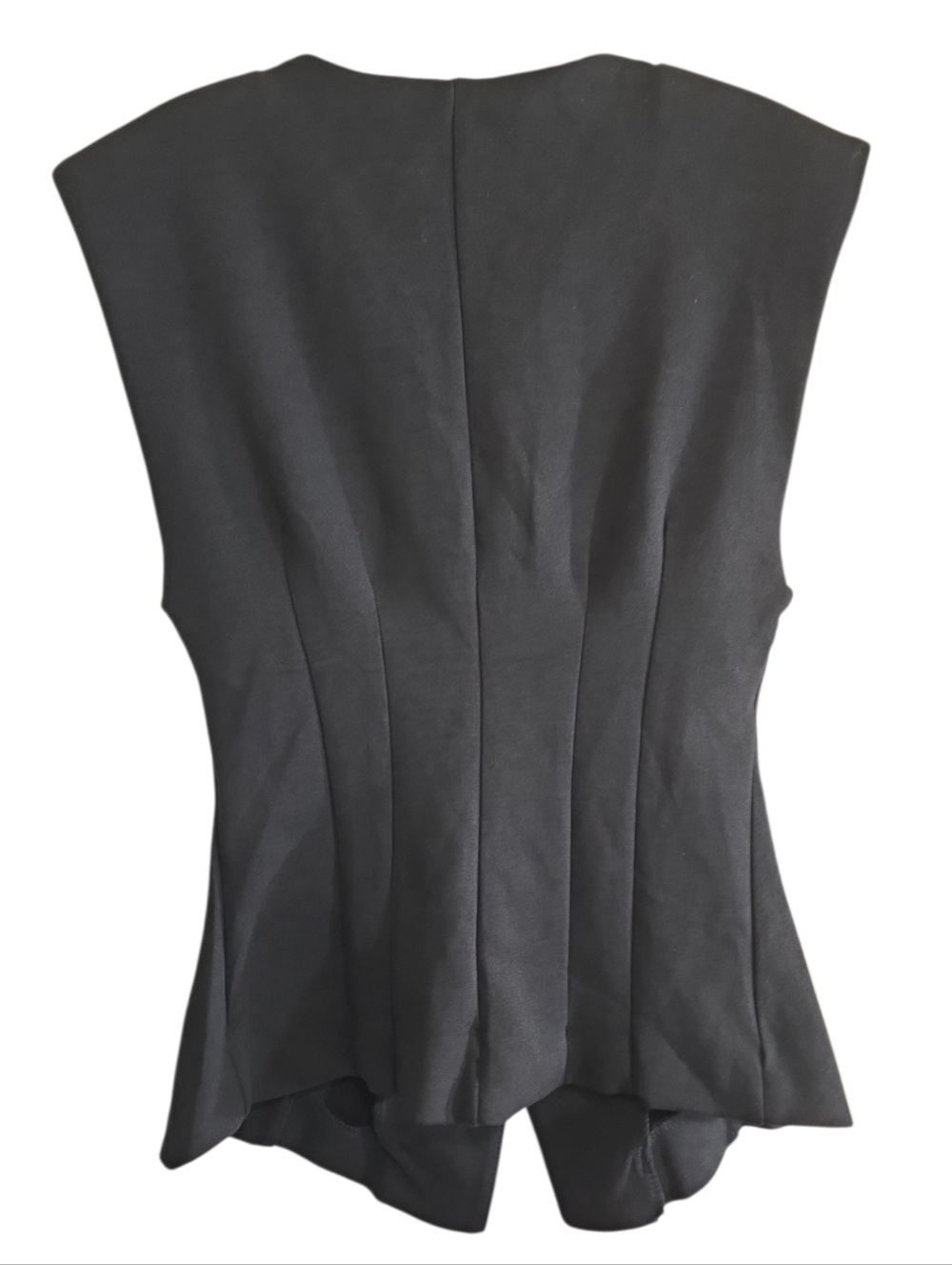 NWOT Zara 2-piece Black Interlock Knit Vest Flare Pull-on Pants Set Small Medium - Picture 6 of 13